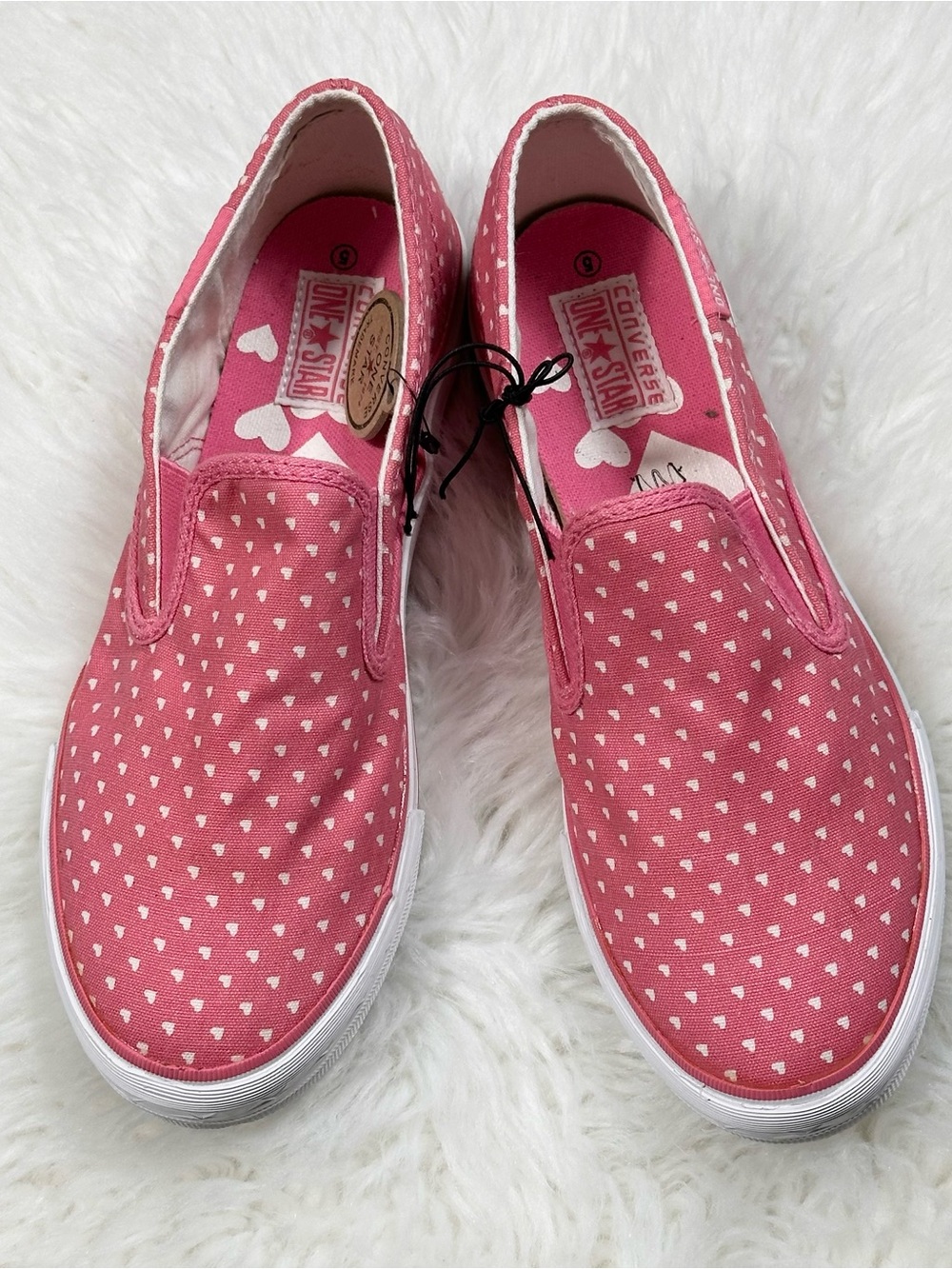 Converse Pink Canvas Heart Slip-On Sneakers